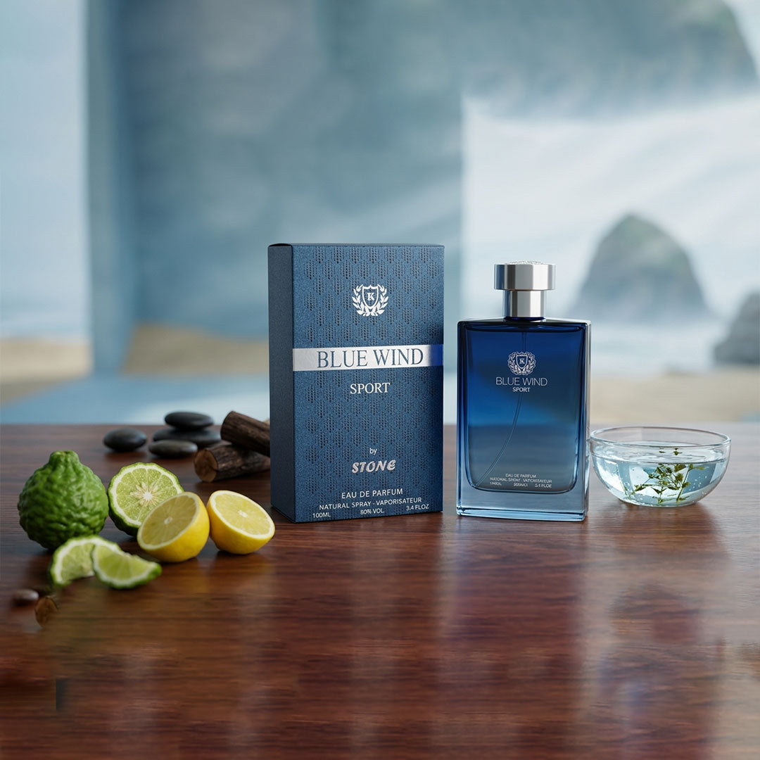 Blue Wind Sport Eau De Parfum by Stone – Premium Fresh Marine Men's Fragrance (100ml)