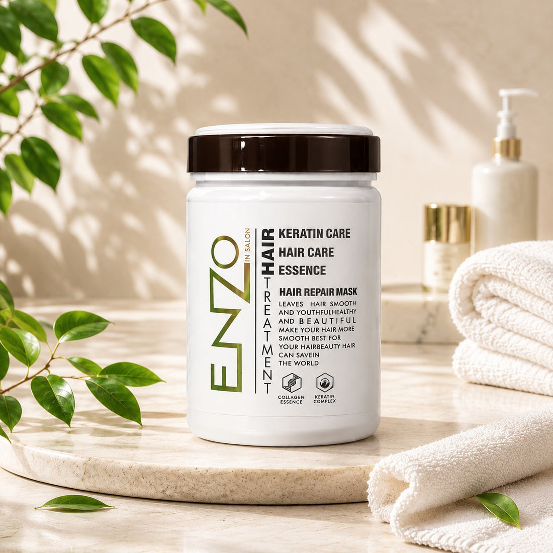 ENZO Keratin Care Hair Repair Mask – Collagen Essence Deep Hair Treatment for Smooth & Healthy Hair